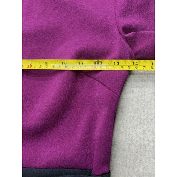 Ted Baker Dress Womens Small Purple Navy Colorblock Belted Sheath Midi Work - Picture 11 of 16